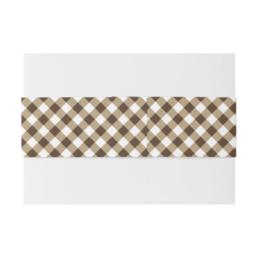 Gingham Brown White Uitnodigingen Wikkel (Achterkant Voorbeeld)