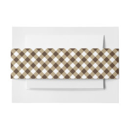 Gingham Brown White Uitnodigingen Wikkel