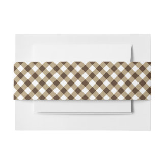 Gingham Brown White Uitnodigingen Wikkel