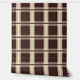 Gingham | Bruin & Beige Behang