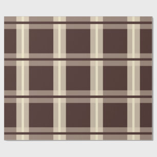Gingham Bruin & Beige Cadeaupapier