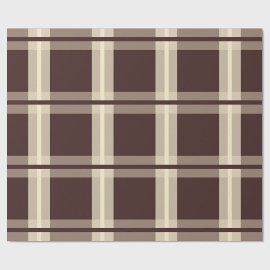 Gingham | Bruin & Beige Cadeaupapier (Vlak)
