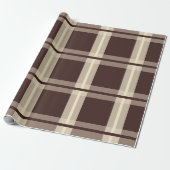 Gingham | Bruin & Beige Cadeaupapier (Uitgerold)