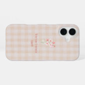 gingham bruine bijbeltekst iPhone 16 hoesje (Achterkant horizontaal)