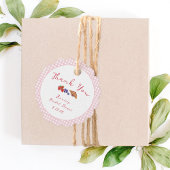 Gingham Brunch Vrijgezellenfeest Dank u licht roze Bedankjes Labels