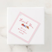 Gingham Brunch Vrijgezellenfeest Lichtroze Dank u Bedankjes Labels (In situ)