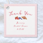 Gingham Brunch Vrijgezellenfeest Lichtroze Dank u Bedankjes Labels