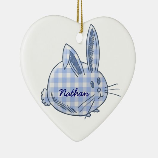 gingham bunny keramisch ornament (Rechts)