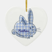 gingham bunny keramisch ornament (Voorkant)
