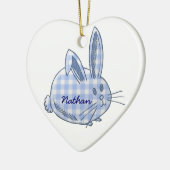 gingham bunny keramisch ornament (Links)