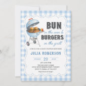 Gingham Burger BBQ Baby Shower Uitnodiging (Voorkant)