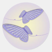 Gingham Butterflies Ronde Sticker (Voorkant)