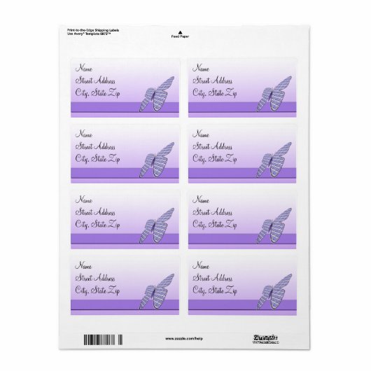 Gingham Butterfly Etiket (Full Sheet)