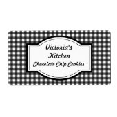 Gingham cadeaublaadjes Gepersonaliseerde keukenlab Etiket (Voorkant)