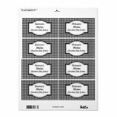 Gingham cadeaublaadjes Gepersonaliseerde keukenlab Etiket (Full Sheet)