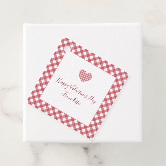 Gingham cadeaulabels voor Valentijnsdag Bedankjes Labels (In situ)