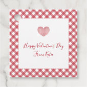 Gingham cadeaulabels voor Valentijnsdag Bedankjes Labels (Voorkant)