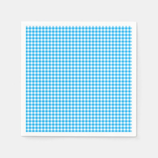 Gingham-Caraïbisch Blauwpapier Napkins Servetten (Voorkant)