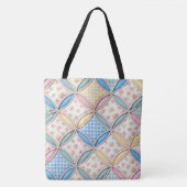 Gingham Cathedral Window Quilt Design Tote Bag (Voorkant)
