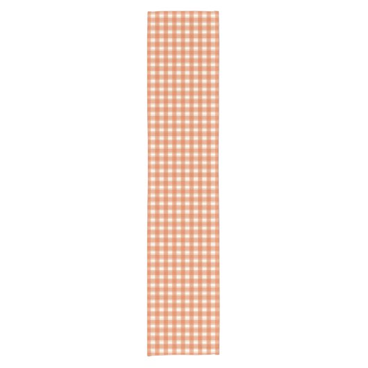 Gingham Charm Orange Korte Tafelloper (Voorkant)