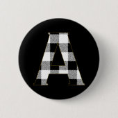 Gingham Check A Ronde Button 5,7 Cm (Voorkant)