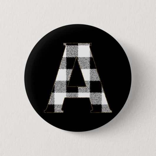 Gingham Check A Ronde Button 5,7 Cm (Voorkant)