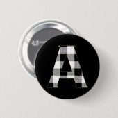 Gingham Check A Ronde Button 5,7 Cm (Voorkant /achterkant)