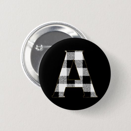 Gingham Check A Ronde Button 5,7 Cm (Voorkant /achterkant)
