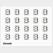 Gingham Check B Ronde Sticker (Vel)