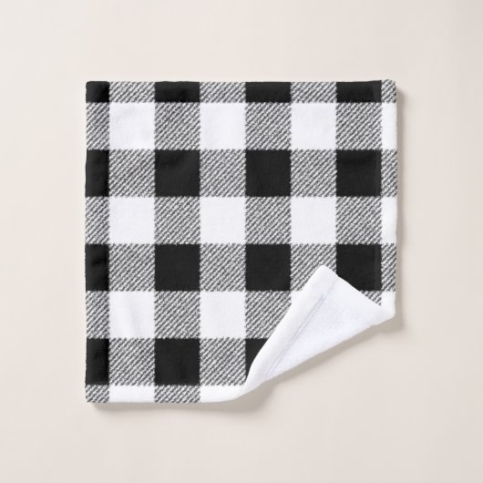 Gingham Check Black Bad Handdoek (Wasdoekje)