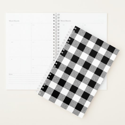Gingham Check Black Planner (Display)