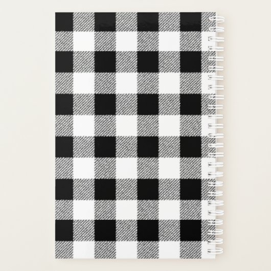 Gingham Check Black Planner (Achterkant)