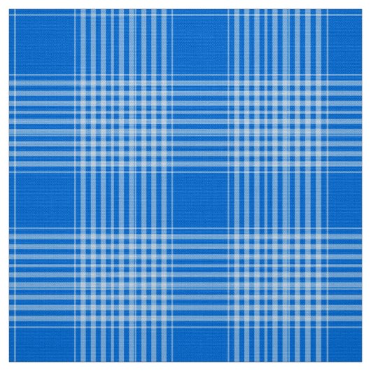 Gingham Check Blauw en Wit Stof (Swatch)