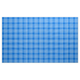 Gingham Check Blauw en Wit Stof