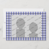 Gingham check. Blauw, grijs, wit. Fotosjabloon. Kaart (Achterkant)