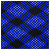 Gingham Check Blue en Black Pattern Fabric Stof (Swatch)