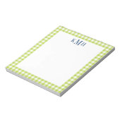 Gingham Check Border Lime Green Notitieblok (Linkerzijde)