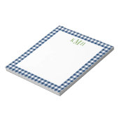 Gingham Check Border Navy Notitieblok (Linkerzijde)