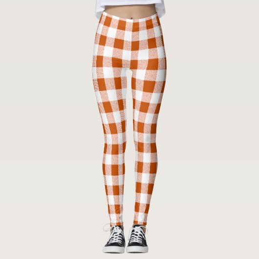 Gingham Check Brown Leggings (Voorkant)