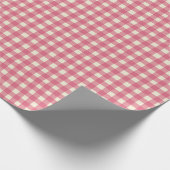 Gingham Check Cherry Red Cream Cadeaupapier (Hoek)