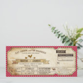 Gingham Check Country Picnic Weddenschap Frans Kaart (Staand voorkant)