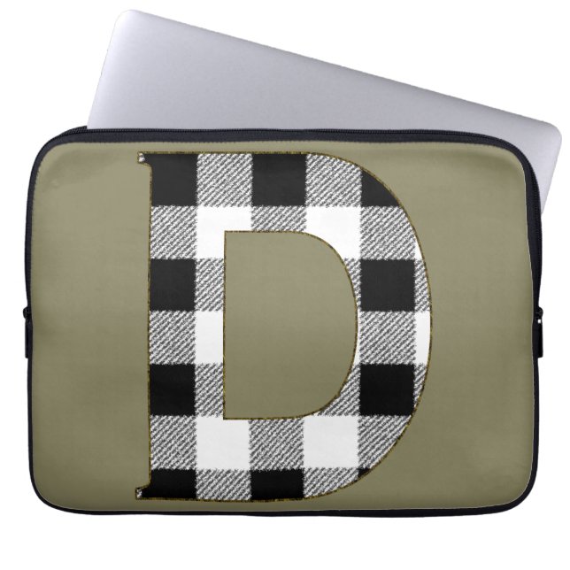 Gingham Check D Laptop Sleeve (Voorkant)