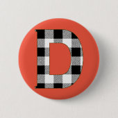 Gingham Check D Ronde Button 5,7 Cm (Voorkant)