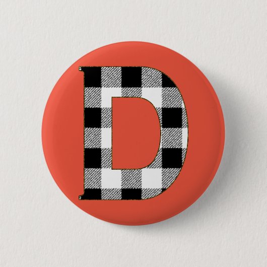 Gingham Check D Ronde Button 5,7 Cm (Voorkant)
