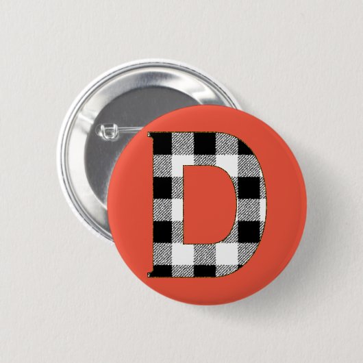 Gingham Check D Ronde Button 5,7 Cm (Voorkant /achterkant)