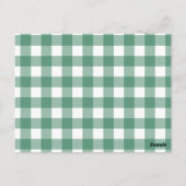 Gingham Check Dog Boy Baby shower Bedankt Opmerkin Briefkaart (Achterkant)
