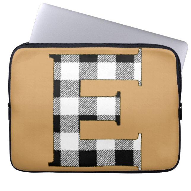 Gingham Check E Laptop Sleeve (Voorkant)