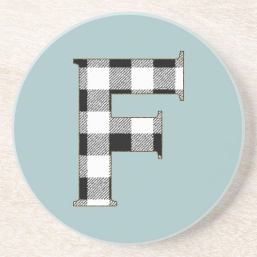 Gingham Check F Zandsteen Onderzetter (Voorkant)