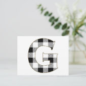 Gingham Check G Briefkaart (Staand voorkant)