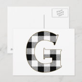 Gingham Check G Briefkaart (Voorkant / Achterkant)